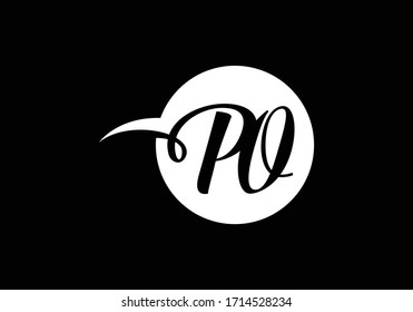 Initial Monogram Letter P O Logo Design Vector Template. PO Letter Logo Design