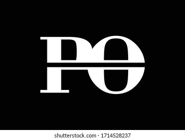 Initial Monogram Letter P O Logo Design Vector Template. PO Letter Logo Design