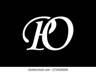 Initial Monogram Letter P O Logo Design Vector Template. PO Letter Logo Design