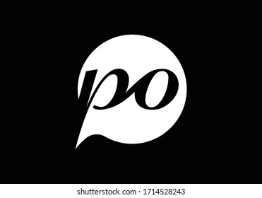 Initial Monogram Letter P O Logo Design Vector Template. PO Letter Logo Design