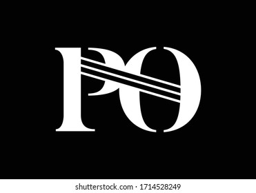 Initial Monogram Letter P O Logo Design Vector Template. PO Letter Logo Design