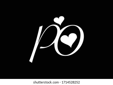 Initial Monogram Letter P O Logo Design Vector Template. PO Letter Logo Design