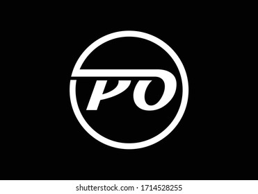 Initial Monogram Letter P O Logo Design Vector Template. PO Letter Logo Design