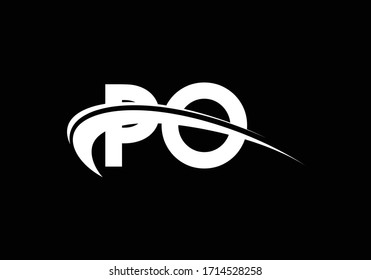 Initial Monogram Letter P O Logo Design Vector Template. PO Letter Logo Design