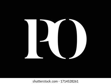 Initial Monogram Letter P O Logo Design Vector Template. PO Letter Logo Design