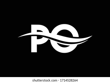 Initial Monogram Letter P O Logo Design Vector Template. PO Letter Logo Design