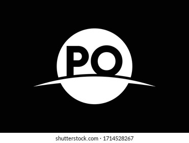 Initial Monogram Letter P O Logo Design Vector Template. PO Letter Logo Design