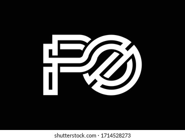 Initial Monogram Letter P O Logo Design Vector Template. PO Letter Logo Design