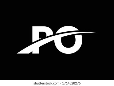 Initial Monogram Letter P O Logo Design Vector Template. PO Letter Logo Design