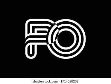 Initial Monogram Letter P O Logo Design Vector Template. PO Letter Logo Design