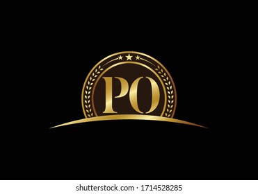 Initial Monogram Letter P O Logo Design Vector Template. PO Letter Logo Design