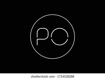 Initial Monogram Letter P O Logo Design Vector Template. PO Letter Logo Design