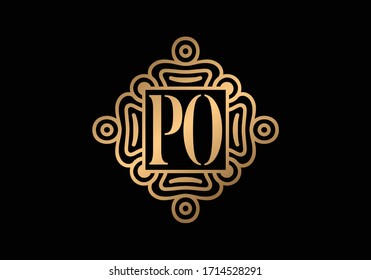 Initial Monogram Letter P O Logo Design Vector Template. PO Letter Logo Design
