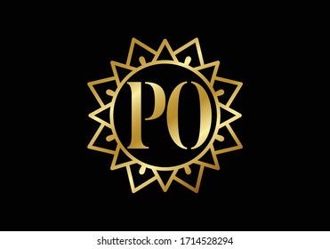 Initial Monogram Letter P O Logo Design Vector Template. PO Letter Logo Design