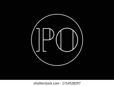Initial Monogram Letter P O Logo Design Vector Template. PO Letter Logo Design