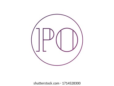 Initial Monogram Letter P O Logo Design Vector Template. PO Letter Logo Design