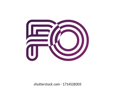 Initial Monogram Letter P O Logo Design Vector Template. PO Letter Logo Design