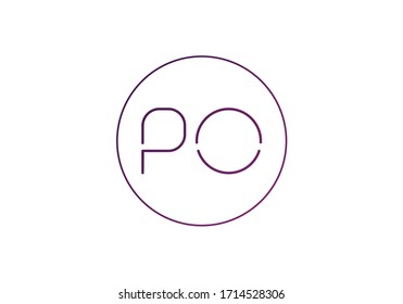 Initial Monogram Letter P O Logo Design Vector Template. PO Letter Logo Design