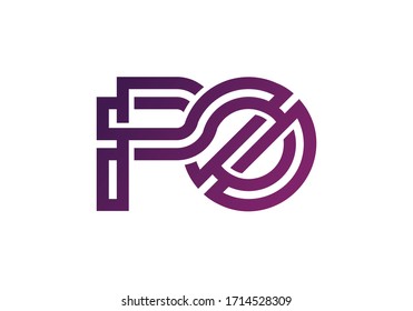 Initial Monogram Letter P O Logo Design Vector Template. PO Letter Logo Design