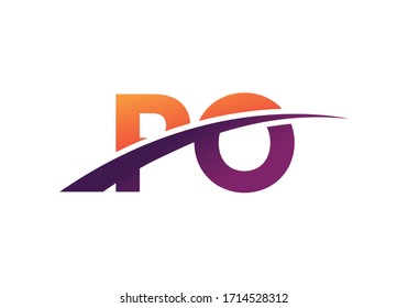 Initial Monogram Letter P O Logo Design Vector Template. PO Letter Logo Design
