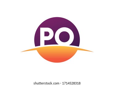 Initial Monogram Letter P O Logo Design Vector Template. PO Letter Logo Design