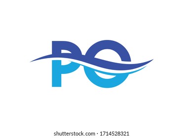 Initial Monogram Letter P O Logo Design Vector Template. PO Letter Logo Design