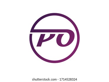 Initial Monogram Letter P O Logo Design Vector Template. PO Letter Logo Design