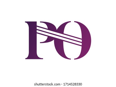 Initial Monogram Letter P O Logo Design Vector Template. PO Letter Logo Design