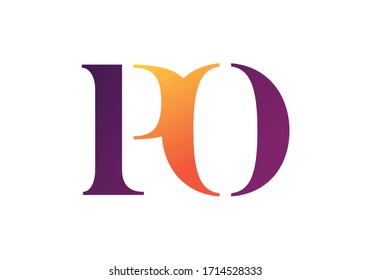 Initial Monogram Letter P O Logo Design Vector Template. PO Letter Logo Design