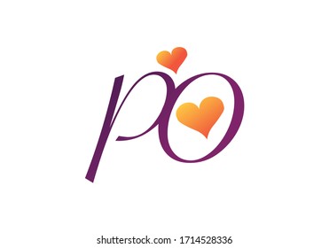 Initial Monogram Letter P O Logo Design Vector Template. PO Letter Logo Design