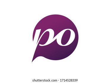 Initial Monogram Letter P O Logo Design Vector Template. PO Letter Logo Design