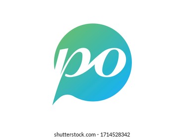 Initial Monogram Letter P O Logo Design Vector Template. PO Letter Logo Design