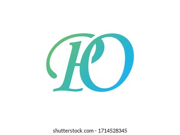Initial Monogram Letter P O Logo Design Vector Template. PO Letter Logo Design