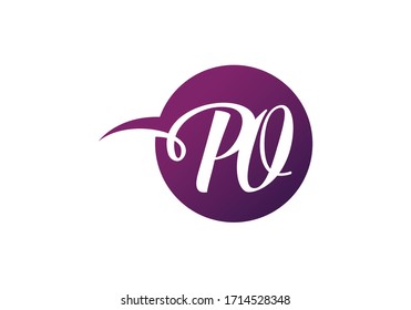 Initial Monogram Letter P O Logo Design Vector Template. PO Letter Logo Design