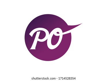 Initial Monogram Letter P O Logo Design Vector Template. PO Letter Logo Design
