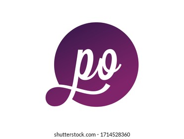 Initial Monogram Letter P O Logo Design Vector Template. PO Letter Logo Design