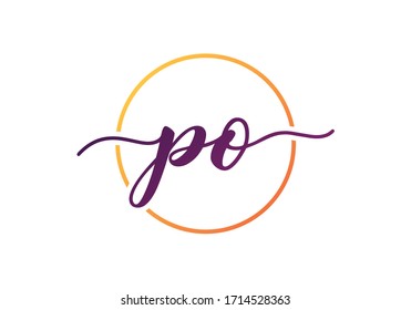 Initial Monogram Letter P O Logo Design Vector Template. PO Letter Logo Design