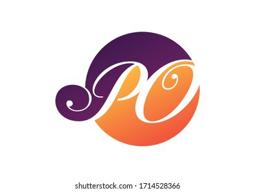 Initial Monogram Letter P O Logo Design Vector Template. PO Letter Logo Design