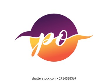 Initial Monogram Letter P O Logo Design Vector Template. PO Letter Logo Design