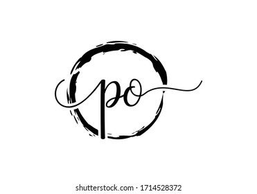 Initial Monogram Letter P O Logo Design Vector Template. PO Letter Logo Design