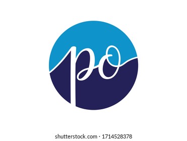 Initial Monogram Letter P O Logo Design Vector Template. PO Letter Logo Design