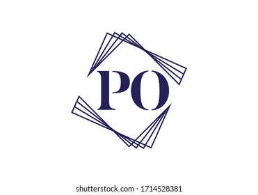 Initial Monogram Letter P O Logo Design Vector Template. PO Letter Logo Design