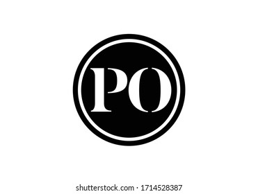 Initial Monogram Letter P O Logo Design Vector Template. PO Letter Logo Design