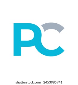 Plantilla de Vector de diseño de logotipo de PC de letra monograma inicial. Diseño Abstractas del logotipo de la letra de PC. ILUSTRACIÓN VECTORIAL de Plantilla de diseño de logotipo inicial de letra de PC