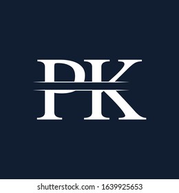 Initial Monogram Letter PK Logo Design Vector Template. PK Letter Logo Design
