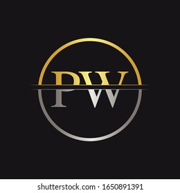 Initial Monogram Letter PW Logo Design Vector Template. PW Letter Logo Design