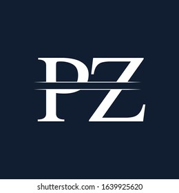 Initial Monogram Letter PZ Logo Design Vector Template. PZ Letter Logo Design