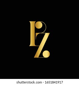 
Plantilla de vector de diseño de logotipo PZ de carta monograma inicial. Diseño de logotipos de letras P y Z
