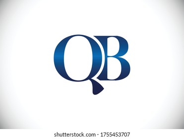 Initial Monogram Letter Q B Logo Design Vector Template. Q B Letter Logo Design