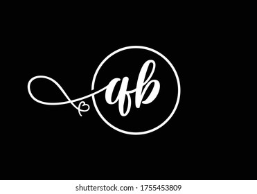 Initial Monogram Letter Q B Logo Design Vector Template. Q B Letter Logo Design